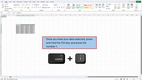 what is the shortcut to open the format cells dialog box in excel