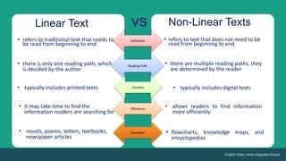 what is the similarities of linear and nonlinear text