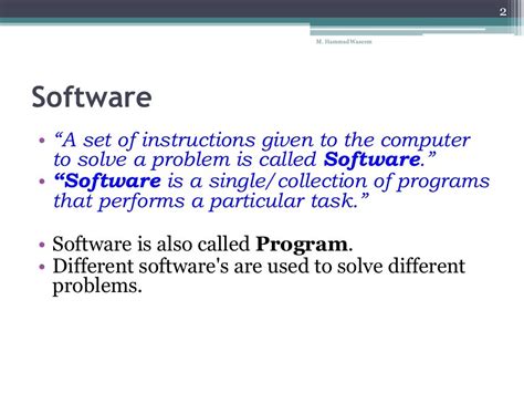what is the simple definition of software