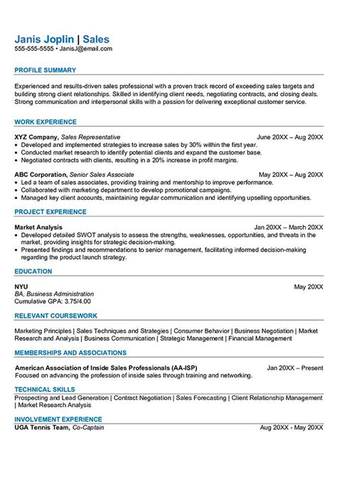 what is the standard format of cv