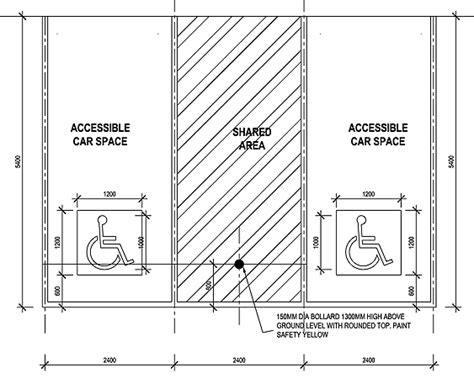 what is the standard size of a disabled car park in australia