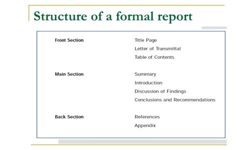 what is the structure of a report