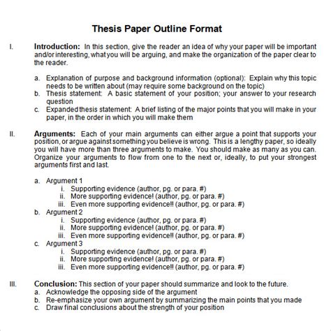 what is the structure of a thesis paper