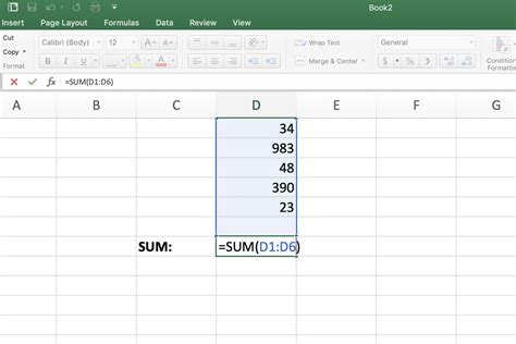 what is the sum formula in excel sheet