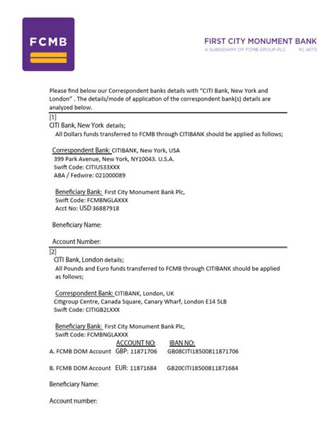what is the swift code for fcmb
