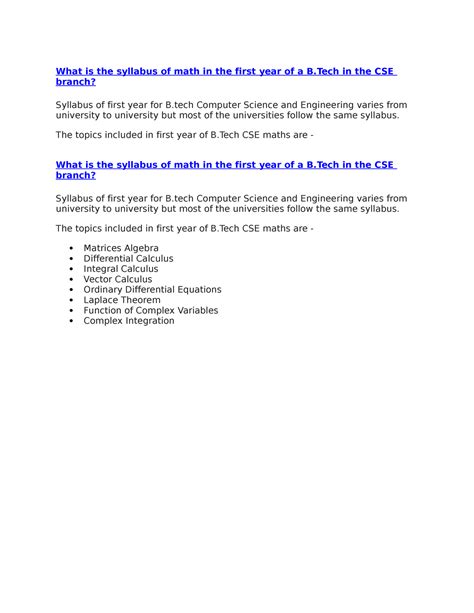 what is the syllabus of maths