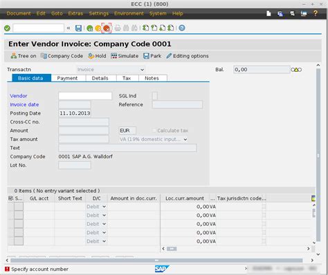 what is the t code for post vendor invoice in sap
