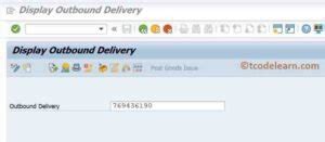 what is the tcode for outbound delivery in sap