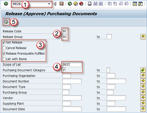 what is the tcode to release approved purchase order in sap