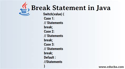 what is the use of break statement in switch case in java