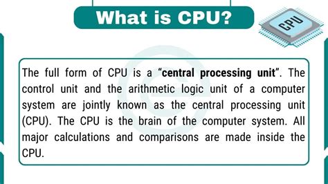 what is the use of cpu in computer short answer