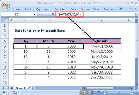what is the use of date formula in excel