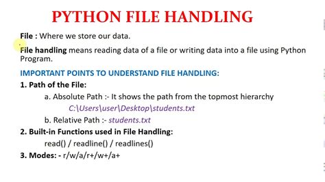 what is the use of file handling in python