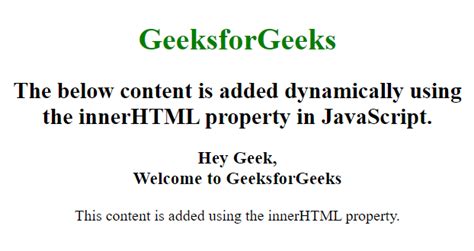 what is the use of innerhtml in javascript