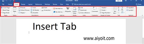 what is the use of insert tab in microsoft word
