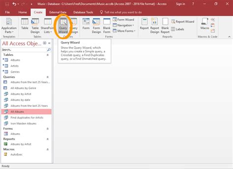 what is the use of query wizard in ms access