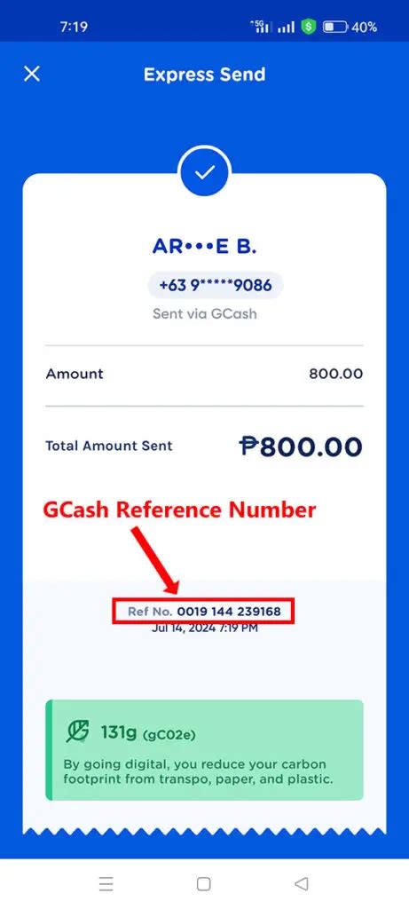 what is the use of reference number in gcash