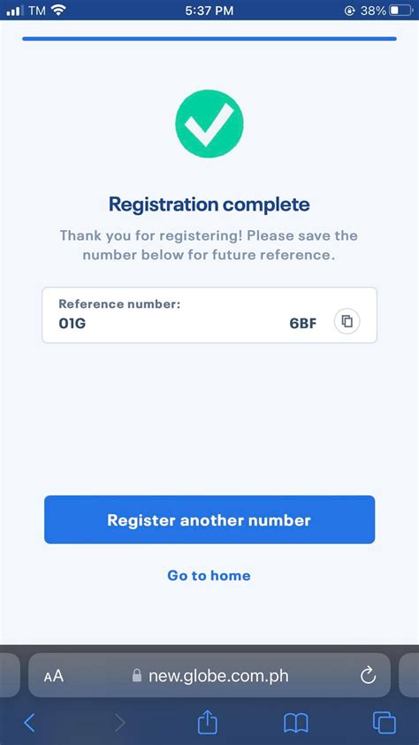 what is the use of reference number in sim registration