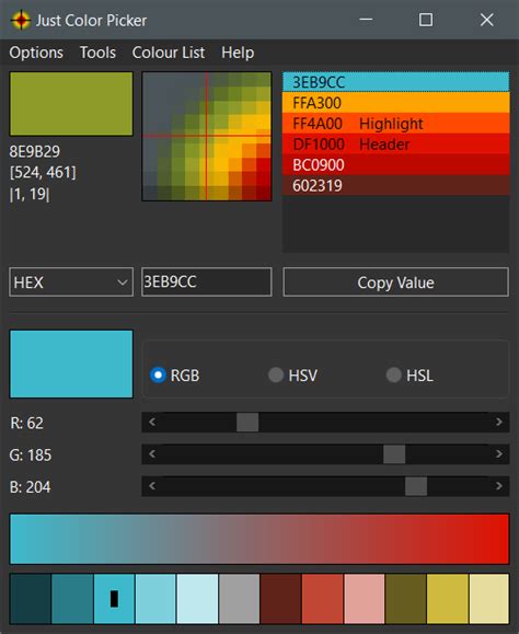 what is the use of the colour picker tool in image processing software