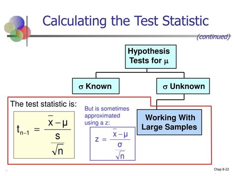 what is the value analogous to the sample statistic to test the hypothesis
