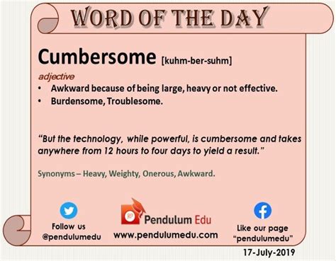 what is the word cumbersome mean