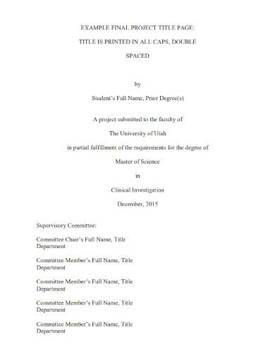 what is title page in project