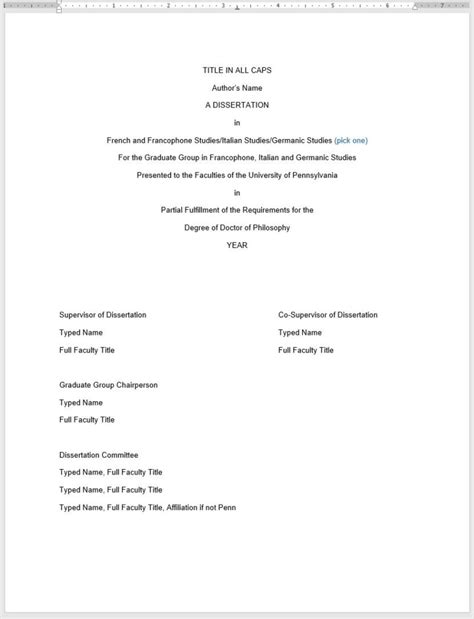 what is title page in thesis