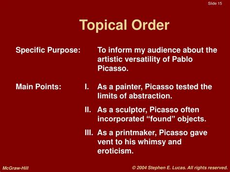 what is topical organization in speech