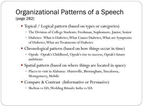 what is topical pattern in speech