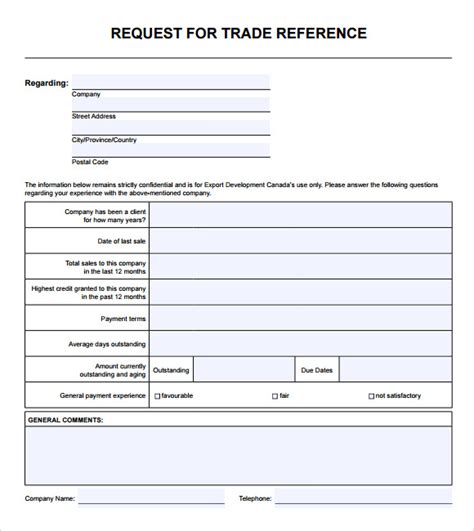 what is trade reference example