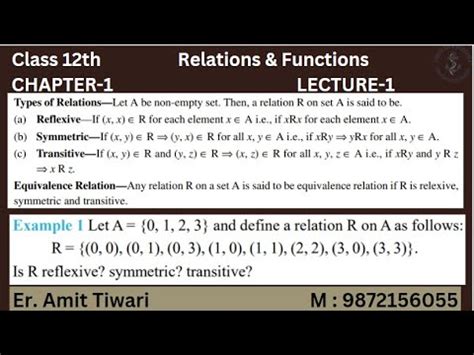 what is transitive relation class 12th
