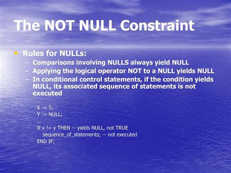 what is true about not null constraint
