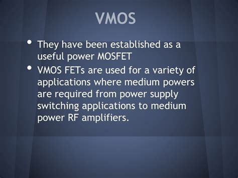 what is vmos used for