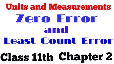 what is zero error class 11