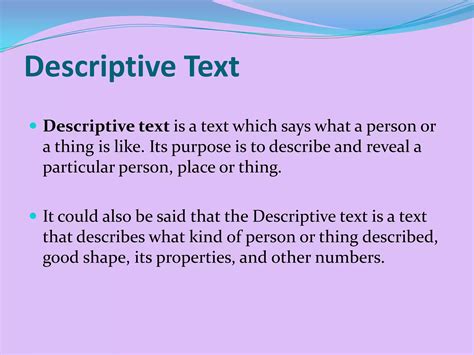 what kind of text is descriptive text added to an object