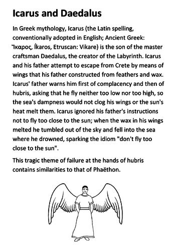 what lesson does the myth of daedalus and icarus teach
