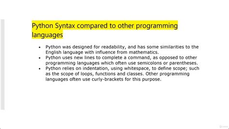 what makes python different from some other programming languages in terms of syntax