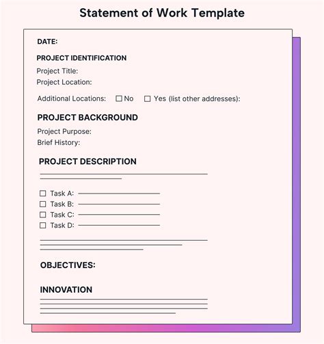 what should a project's statement of work include