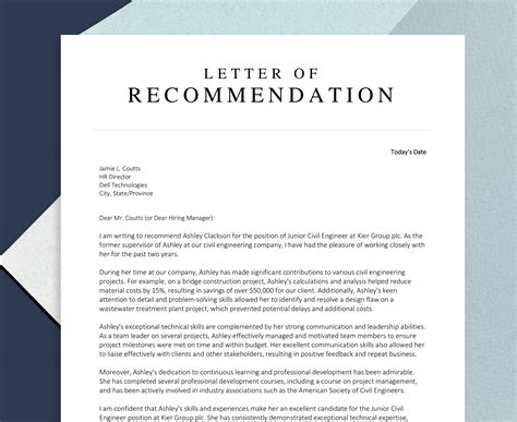 what should a reference letter include for university