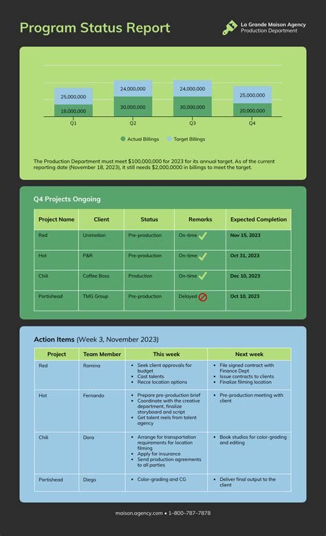 what should be included in a status report
