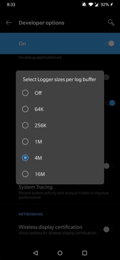 what should be the logger buffer size