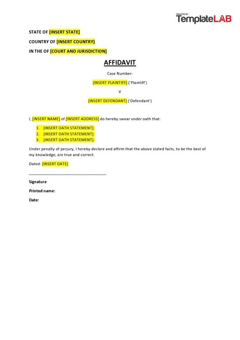 what should not be included in an affidavit