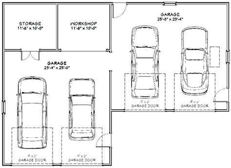 what size is average 2 car garage