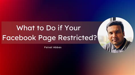 what to do if your facebook page is restricted