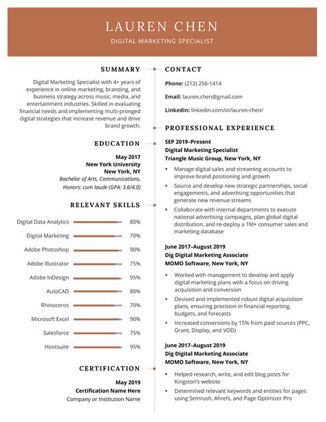 what to include in a 1 page cv