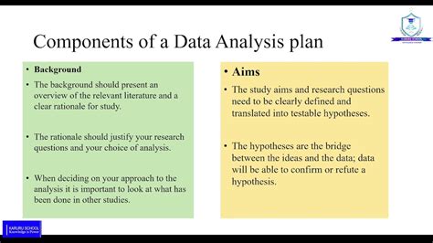 what to include in a data analysis plan