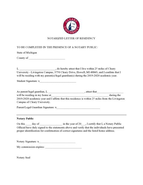 what to include in a notarized letter