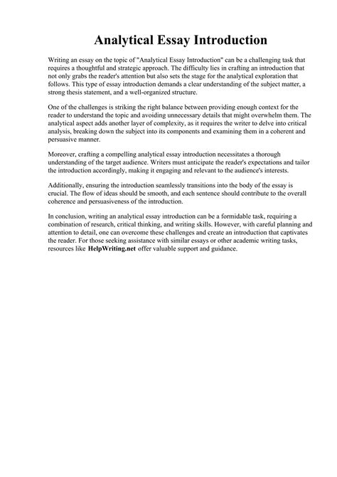 what to include in an analytical essay introduction