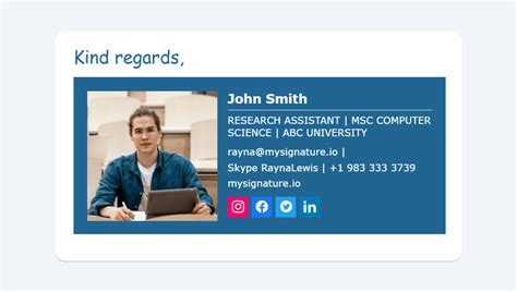 what to include in email signature student