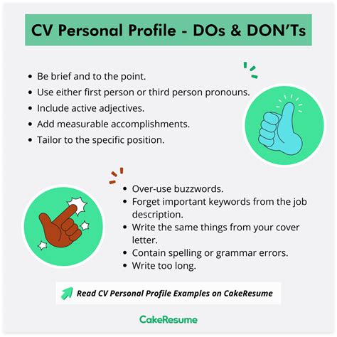 what to include in personal profile in cv